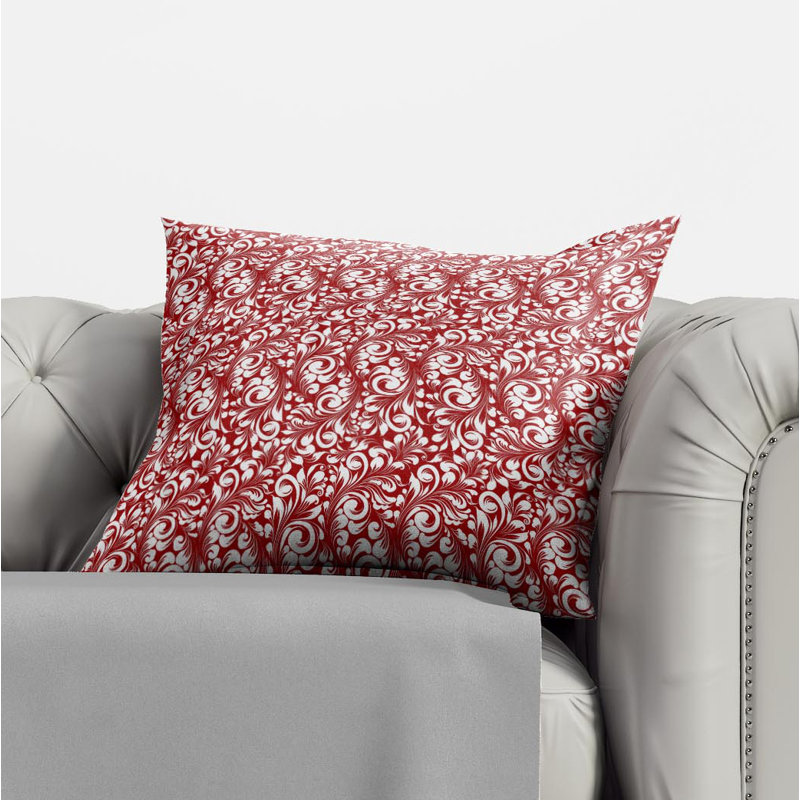 Kavka Plumeria Outdoor Pillow Red Floral Throw Pillow